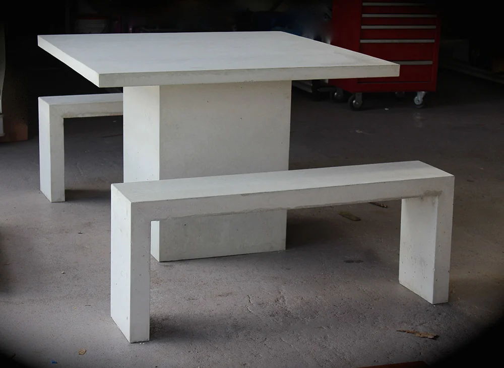 outdoor concrete table and bench seats