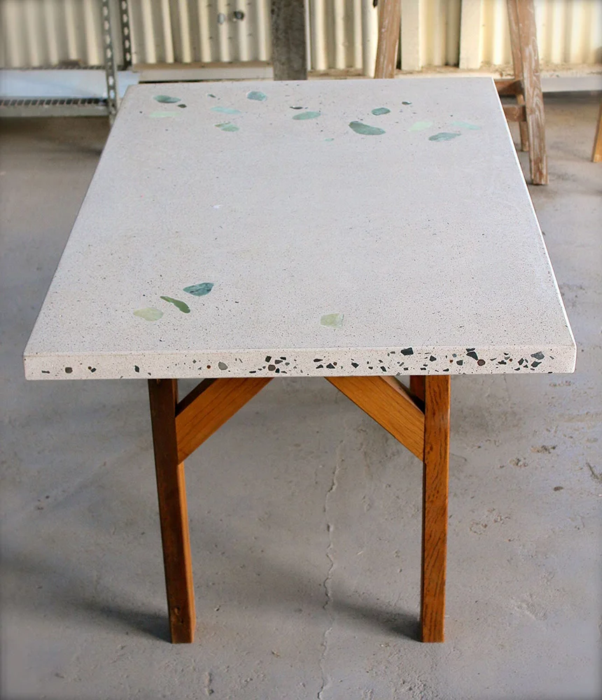 concrete dining table exposed gfrc