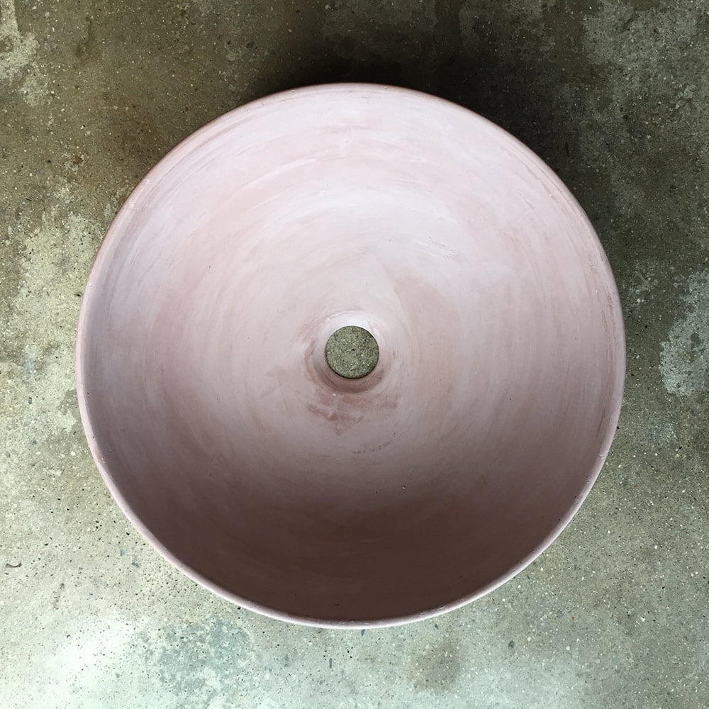 Pink Round Bathroom Basin Rustic, concrete hand basin