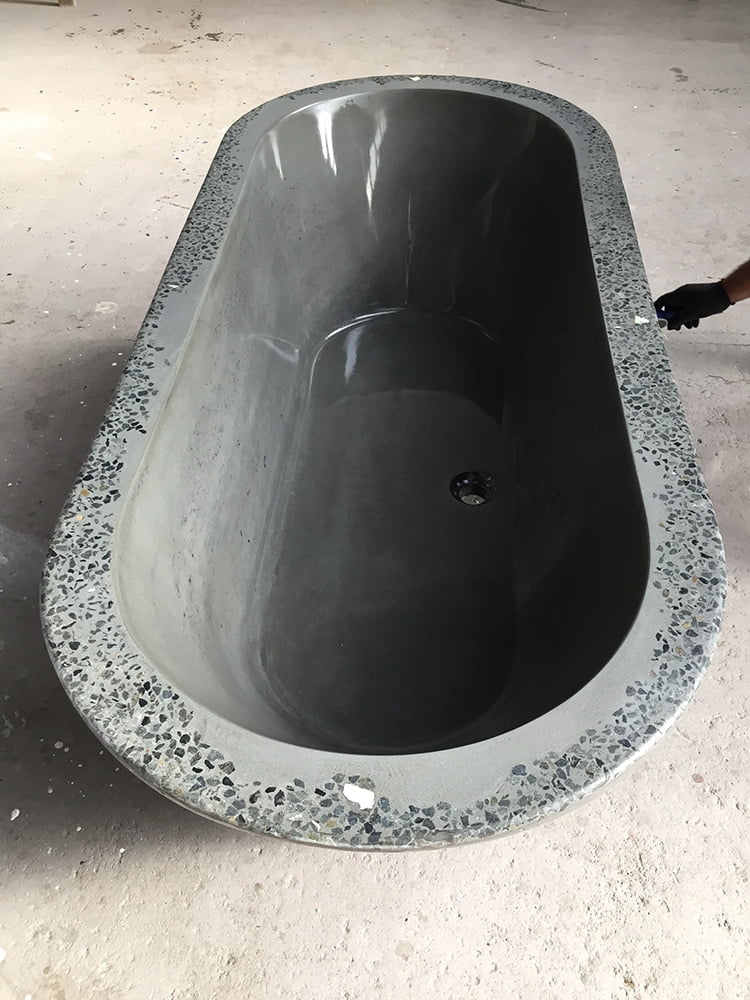concrete bathtub handmade bath